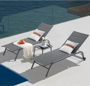 Chaises longues en aluminium de Offre Spéciale de Daybed de patio extérieur moderne de jardin pour le côté de piscine