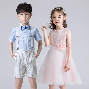 Tenues de spectacle pour chœur d'enfants, robes roses pour concours de poésie et spectacle de danse pour écoles primaires, collèges et maternelles - Product Image 1