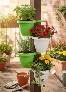 Wholesale Vertical Garden <b>Plastic</b> Pillar <b>Planters</b> Wrap Around Column Flower Pots for Street Lamp Post Decor Vietnam Factory - Product Image 5