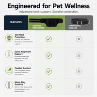 Collier cervical pour chien en polyester innovant, respirant, écologique et durable, avec charnière métallique, support cervical sûr, rééducation professionnelle pour animaux de compagnie