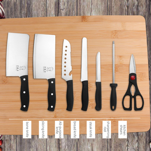 Set di 7 <span class=keywords><strong>coltelli</strong></span> da cucina in acciaio inossidabile, coltello da chef affilato, coltello da disosso, coltello da pane, coltello da bistecca, affilatore, forbici, coltello da cucina. - Product Image 2