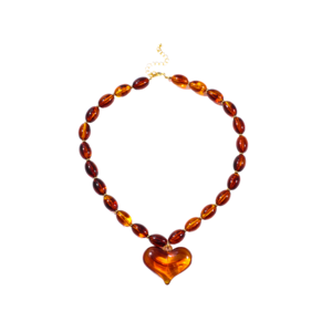 Collar con Colgante de Corazón Rojo Deportivo Vintage para Mujer, Estilo Europeo Americano, con Cuentas Acrílicas, Simple y a la Moda, Regalo para el Día de San Valentín - Product Image 1