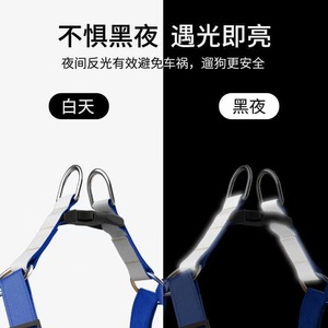 Blue <b>Reflective</b> Breathable <b>Dog</b> <b>Harness</b> Adjustable Chest Strap Pet Leash for Walking and Training - Product Image 4