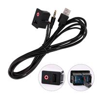Kabel Audio Jack USB Universal 3.5mm untuk Mobil, Kabel Ekstensi Soket USB, Kabel Headphone Flush Mount