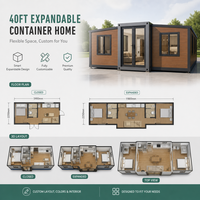 Maison conteneur en panneaux sandwich d'acier respirants, préfabriquée, mobile, extensible et personnalisable de 20 pieds ou 40 pieds pour hôtels et appartements