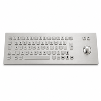 Clavier à trackball industriel en acier inoxydable étanche IP54 personnalisé PC-801TB, 67 touches USB PS/2 pour machine CNC, kiosque