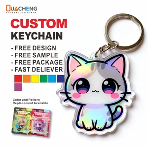 KPOP Stray Kids Anime Fan Keychains Holographic Glitter Epoxy Animal Design Cartoon Plastic Cat Keychains