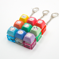 Porte-clés en forme de clavier, touches d'anime personnalisées, design LED, clavier fidget, porte-clés fidget à clic, plusieurs options de couleurs