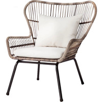 Ensemble de meubles de jardin en rotin tressé avec structure en aluminium, style moderne et épuré, 3 pièces, non pliable, 1 place, pour balcon