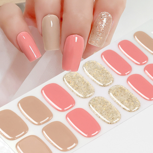 16 autocollants semi-durcis pour ongles, adhésifs, couverture complète, autocollants en gel pour ongles, pas besoin de lampe UV, pose <span class=keywords><strong>d</strong></span>'ongles, manucure - Product Image 2