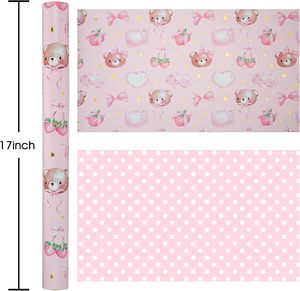Cartoon <b>bear</b> bow tie design gift wrapping paper Suitable for baby shower children day and children birthday gifts packaging - Product Image 6