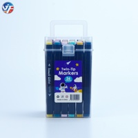 Marqueurs d'art permanents 36 couleurs Boîte en plastique stylos à double pointe à double tête pour papier