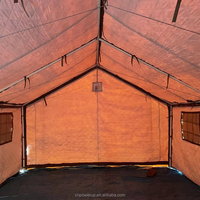Tente d'urgence 4x6m 24 places quatre saisons, une chambre, type split, en coton, pour secours en cas de catastrophe, avec structure en acier galvanisé et toile Oxford 600D