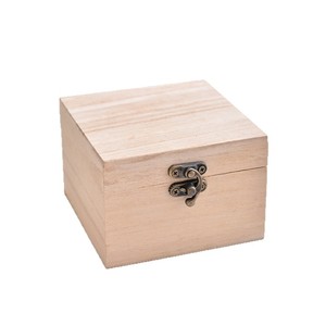 Solid Wood Flip Top Storage Box Rectangular Covered Jewelry Box Desktop Organizer Gift Box - Product Image 3