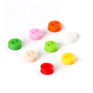 Custom Children's resin 6mm 2 Holes Colorful Round Decorative Plastic Mini Buttons For Diy
