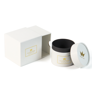 Crown win luxury custom candle jar with lid and big small round hat gift box advent calendar cylinder paper tube box packaging
