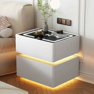 Mesa <span class=keywords><strong>de</strong></span> <span class=keywords><strong>Noche</strong></span> Inteligente <span class=keywords><strong>de</strong></span> <span class=keywords><strong>Diseño</strong></span> Moderno, Multifuncional, con Carga Inalámbrica, <span class=keywords><strong>de</strong></span> Lujo, con Superficie <span class=keywords><strong>de</strong></span> Madera, para Apartamentos y Hoteles - Product Image 4