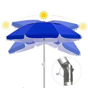 Классический водонепроницаемый пляжный зонт с навесом 6,5 футов Открытый прочный 8 ребер портативный зонт для лужайки с сумкой для переноски