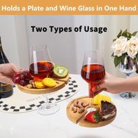 Verre à vin JQ Mini plateau de charcuterie avec porte-vin pour les fêtes de famille Bars Restaurants