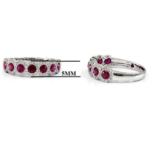 Fabuleux classique fiançailles bijoux fins 18k or massif véritable diamant naturel rubis avec bague en diamant pour les femmes bandes de mariage - Product Image 2
