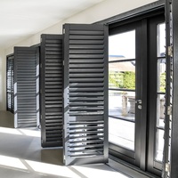 Portes à persiennes pliantes en alliage d'aluminium résistant aux intempéries, volets de cuisine en alliage d'aluminium pour armoire de garde-manger