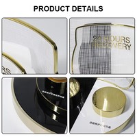 Présentoir de Luxe pour Rouge à Lèvres en Acrylique, Support de Comptoir Cosmétique, Base Ronde Fendue, Bordure Dorée, Support pour Bouteille de Parfum, Vente au Détail