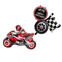 Ensemble de ballons en aluminium de course de moto Thème de course pour décorations de fête des enfants Vente en gros