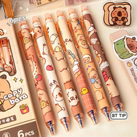 Stylo gel effaçable Capybara de dessin animé mignon Offre Spéciale avec encre effaçable à pointe de 0.5mm pour fournitures scolaires pour enfants