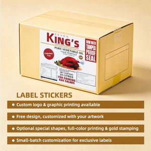 Kings Pure Vegetable Oil Label <b>Self</b> <b>Adhesive</b> Rectangular Paper Offset Printing Oil Proof Packaging Label - Product Image 6