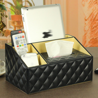 Boîte à mouchoirs multifonctionnelle de luxe européenne - Organisateur de bureau créatif et support de rangement pour télécommandes