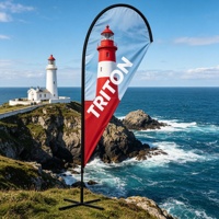 Drapeau publicitaire personnalisé en plumes, bannière publicitaire avec impression de logo personnalisé, kit complet avec mât en fibre de verre