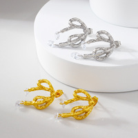 Vente en gros de boucles d'oreilles géométriques en acier inoxydable PVD or 18 carats bijoux créoles de luxe à la mode pour cadeaux