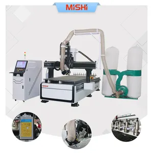 MISHI 1325 CNC Werbetafel Herstellung Holzbearbeitung Schneiden 3D-Holzschnitzerei CNC-Schaltung Maschine mit Atc-Werkzeugwechsler