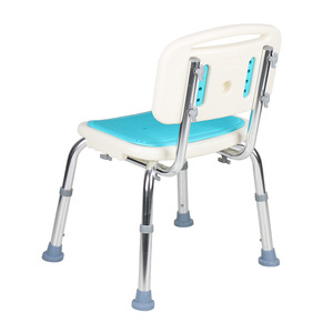 Chaise de douche FZK en alliage d'aluminium, capacité de 150 kg, tabouret de salle de bain avec dossier pour personnes âgées - Product Image 5