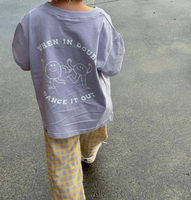 T-shirt décontracté vintage pour enfants, coupe oversize, en coton épais, avec poche poitrine, logo personnalisé, manches courtes