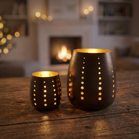 Support de bougie en fer fait main Sonnet Decor, sans plomb, écologique, étanche, résistant à la chaleur, décoration de la maison, arbre de Noël numérique
