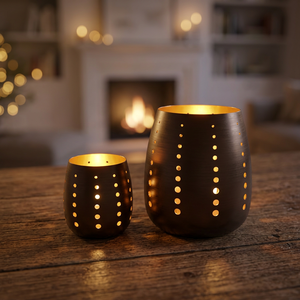 Support de bougie en fer fait main Sonnet Decor, sans plomb, écologique, étanche, résistant à la chaleur, décoration de la maison, arbre de Noël numérique - Product Image 1