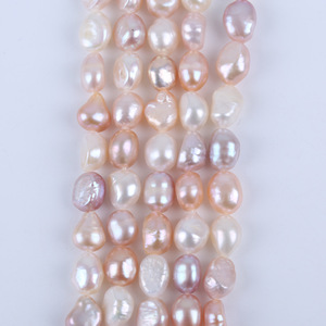 Cuentas de Perlas de Agua Dulce Naturales de Doble Cara, Blancas y Púrpuras, de 8-9 mm, con Orificio Recto, para Hacer Pulseras, Perlas Sueltas de Zhuji - Product Image 2