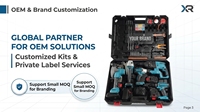Kit Combinado de Herramientas Eléctricas Inalámbricas Profesionales OEM 5 en 1 de 20V: Martillo Rotatorio Sin Escobillas, Amoladora Angular, Llave de Impacto, Taladro - 1 Año de Garantía