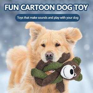 Produttore all'ingrosso short peluche coniglio orso cane giocattolo da masticare - Product Image 3