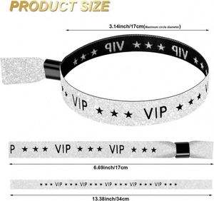 Bracelet en tissu VIP noir avec étoile, bracelets en tissu VIP pour événements, clubs - Product Image 3