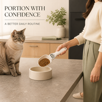 Cuillère doseuse numérique intelligente avec écran LCD pour le contrôle quotidien des portions des animaux domestiques lors de l'alimentation à domicile des chats et des chiens
