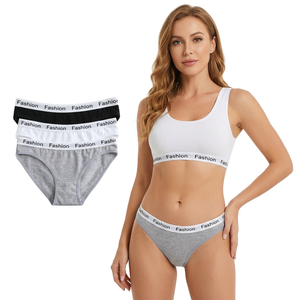 Logo personalizzato di alta qualità 95% delle donne del <span class=keywords><strong>cotone</strong></span> di colore bianco ragazze in bikini mutandine - Product Image 2