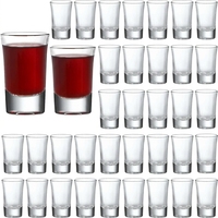 Set Gelas Shot 1.4oz, Alas Berat, Gelas Mini Transparan, Gelas Espresso untuk Tequila, Vodka, Whiskey, untuk Bar, Pesta, Hadiah