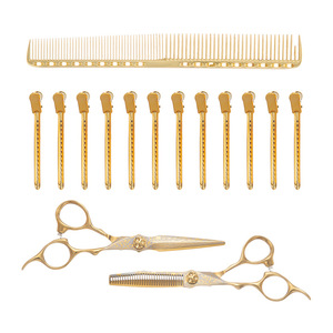 Set de Peluquería Wanmei, Tijeras, Peine de Entresacar, Herramientas de Estilismo, Kit Profesional para Cortar el Cabello, Metal Dorado, Alta Calidad - Product Image 2
