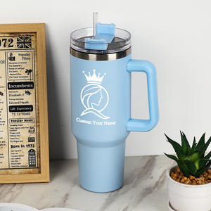 Vaso Térmico Personalizado de 40oz con Asa, Taza de Viaje Aislada de Acero Inoxidable 18/8 con Popote y Tapa, Regalo para Maestros y Estudiantes - Product Image 5