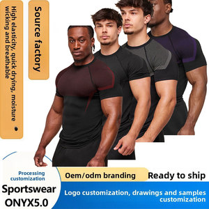 Camiseta Deportiva de Compresión ONYX 5.0 para Hombre, Camiseta Ajustada para Gimnasio, Fitness, Culturismo, Secado Rápido, Manga Corta, 180 Gramos - Product Image 1