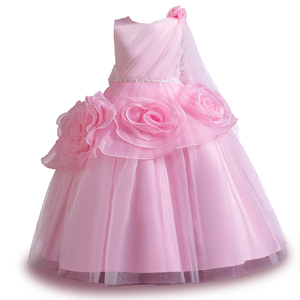 Robe de Mariage Fille Style Europé<span class=keywords><strong>en</strong></span> à Fleurs Roses Robe de Soirée Banquet <span class=keywords><strong>en</strong></span> <span class=keywords><strong>Tulle</strong></span> Moelleux Robes Élégantes à Une Épaule pour Grandes Filles 12 Ans - Product Image 5