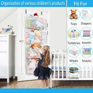 Organizador de Peluches para Colgar en la Puerta, Ganchos Ajustables que No Dañan, Diseño 3D con Gran Capacidad para Guardar Peluches y Juguetes de Peluche - Product Image 5