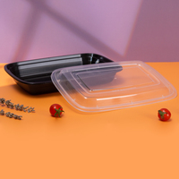 Contenedores Rectangulares Desechables de Plástico PP para Alimentos, Aptos para Microondas, Envases para Llevar